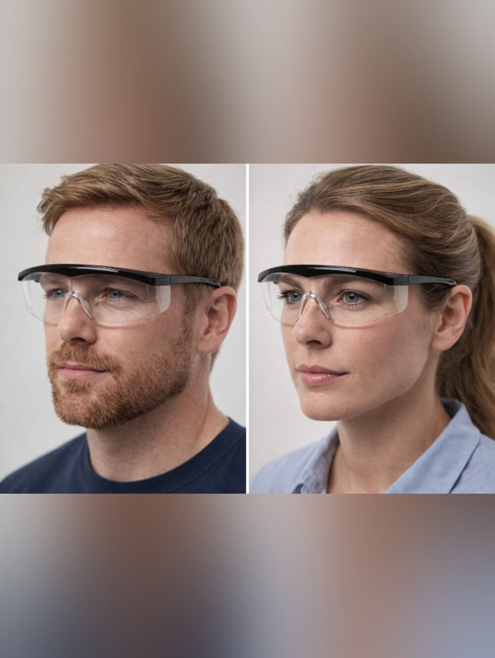 Clear Industrial Safety Glasses – Lightweight, Wraparound Design - Picture 2 of 7